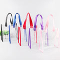 Gift Custom logo Transparent Waterproof PVC Tote BagS Plastic Clear Shopping Bag