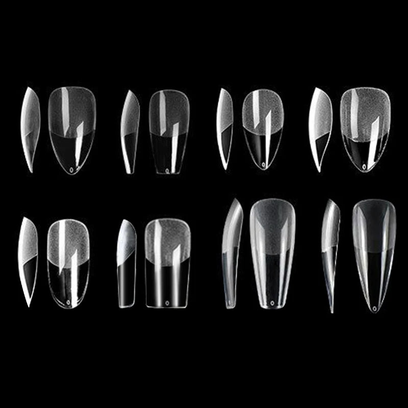 550pcs Long Lasting Almond Nail Tips Soft Gel Full Cover Acrylic Gelly Tips