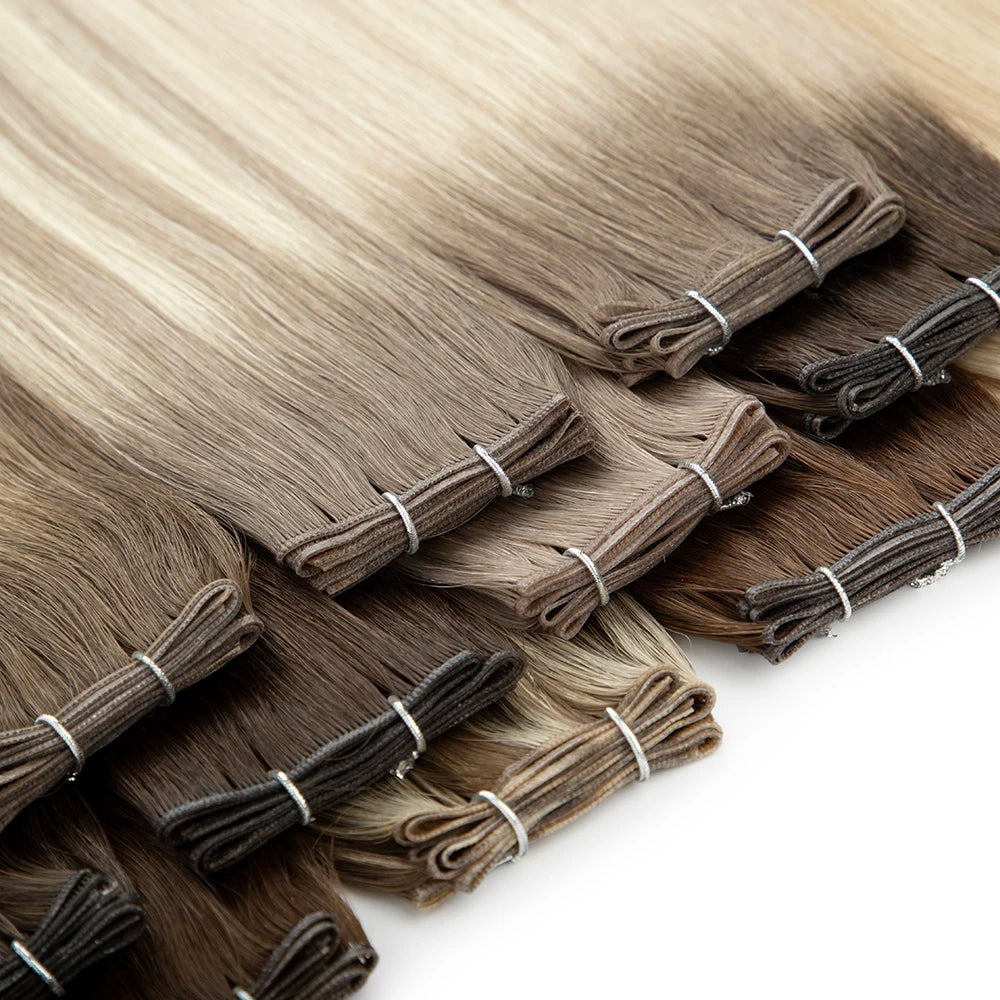 LeShine New Design Genius Weft Russian Hair Raw 100% Cuticle Aligned Genius Weft Human Hair Extensions