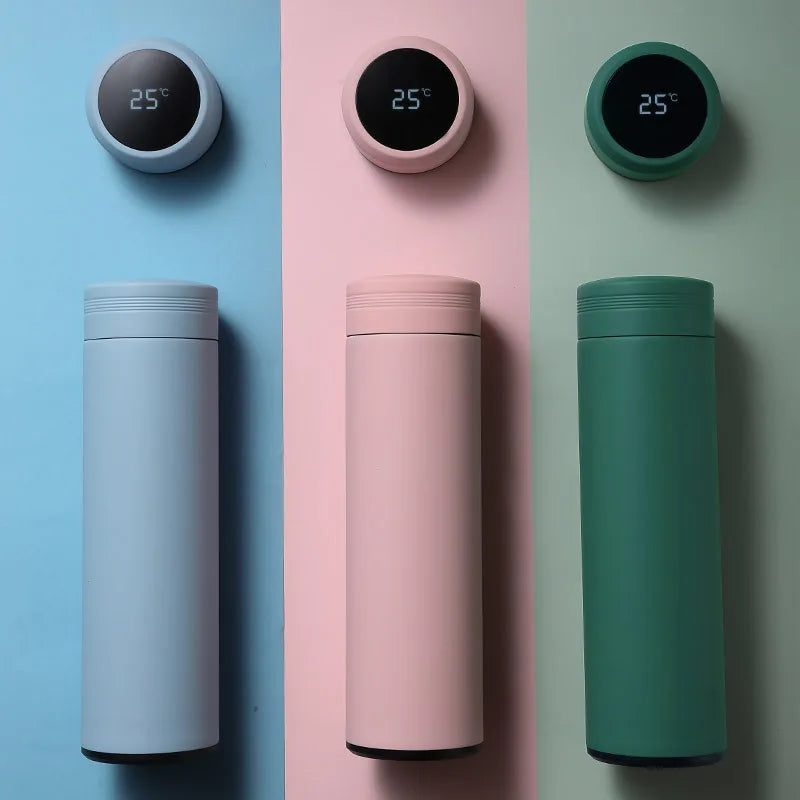 New Arrival 500ML 304 Stainless Steel LED Display Smart Thermos Cup for Child Gift Straight Tumbler Bottle