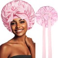 Luxurious Satin Sleep Bonnet Adjustable Tie Comfortable Secure Fit Multi-Purpose Hair Styling Tool Women Preserving Curly