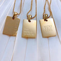 Factory Wholesale Stainless Steel Engraved Inspiring Quote Pendant Necklace