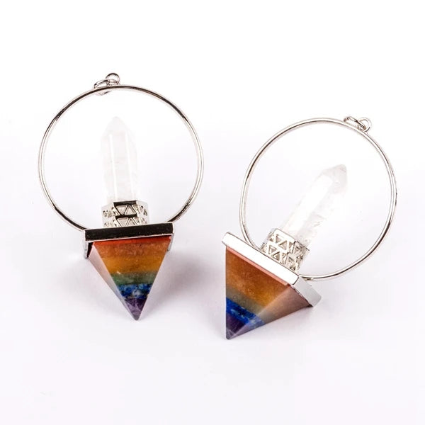 Diy Pyramid Reiki Pendulum Natural Energy Stone Amulet Pendant Necklace Healing Crystal Brazil Crystal