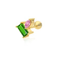 Ladies Antiallergic Pink Plated Crystal Simple Sterling Silver Earrings