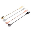 Bartender Stainless Steel Whiskey Cocktail Spoon Metal Bar Spoons for Stirring and Mixing Drinks