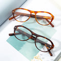 Unisex Spectacle Frame Myopic Support Prescription Lens Vintage Round Eyewear Acetate Optical Eyeglasses Diamond Face Shape