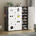 Portable 8-Level Cube Beauty Shoe Organizer Multi-use Plastic Shoe Rack DIY Stickers Convertible Modern Hotel Living Room Dining