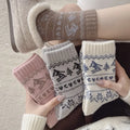 4 Colors Ethnic Retro Thicken Winter Wool Socks for Ladies