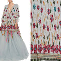 New Design 3D Flower Embroidery Mesh Lace Fabric Multi Color French Tulle Lace Fabric for Women Dress