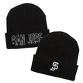 Wholesale High Quality Winter Acrylic Knit Beanie Toque with 3D Embroidered Logo San Jose Cuffed Cheap Skull Cap Beanie Hats