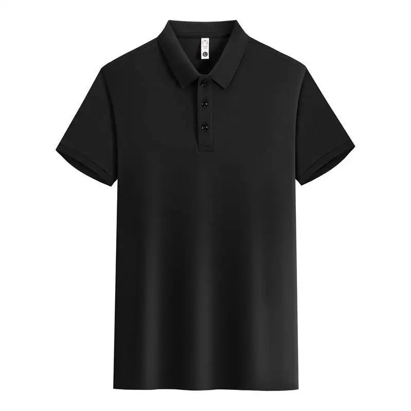 Customized Logo Enterprise Uniform Men's Polo Shirts V-neck Cotton Business Uniform Plain Blank Men's POLO Shirt
