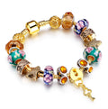 Valentine's Day Gift Idea Elegant Austrian Crystal Beaded Starfish Heart Kay Lock Bracelet Fashion Jewelry Charm Bracelet