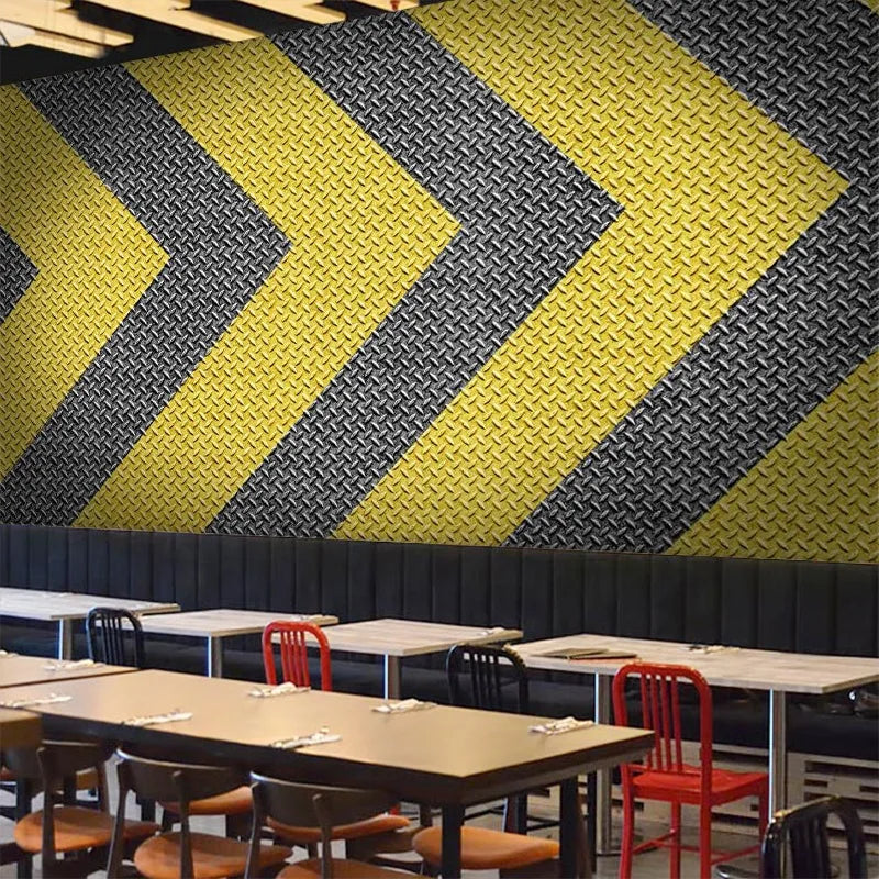 Retro Industrial Style 3d Metal Wallpaper Dance Hip-Hop Room Background Wall Decoration Mural Gym Bar Wallpaper