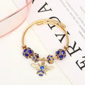 Hot Selling BEE Bracelet Classic Gold Plated Stainless Steel with Diamond and Bead Charm for Anniversaries
