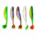 Alpha  High Quality 4g 8cm 5Colors Soft Plastic Fishing Lure T Tail Soft Bait Paddle Tail Soft Plastics Lure