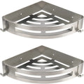 Modern Dual Tier Wall Mounted Corner Shower Shelf with Brushed Stainless Steel Finish for Bathroom