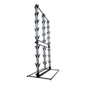 Modern 3-Row Foldable Portable Metal Double Frame Eco-Friendly Detachable Black Powder Coated Snack Retail Display Rack