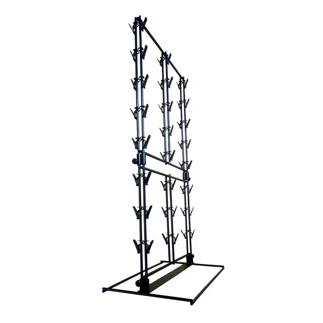 Modern 3-Row Foldable Portable Metal Double Frame Eco-Friendly Detachable Black Powder Coated Snack Retail Display Rack