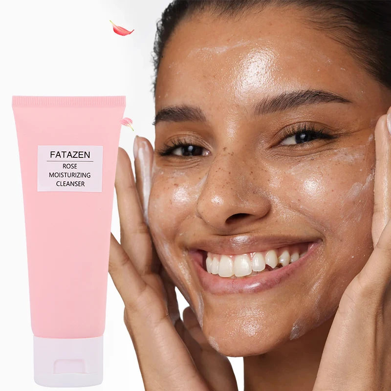 FATAZEN Private Label Face Care Beauty Hot Selling Organic Rose Face Cleanser  Herbal Nourishing Skin Care Rose Facial Wash