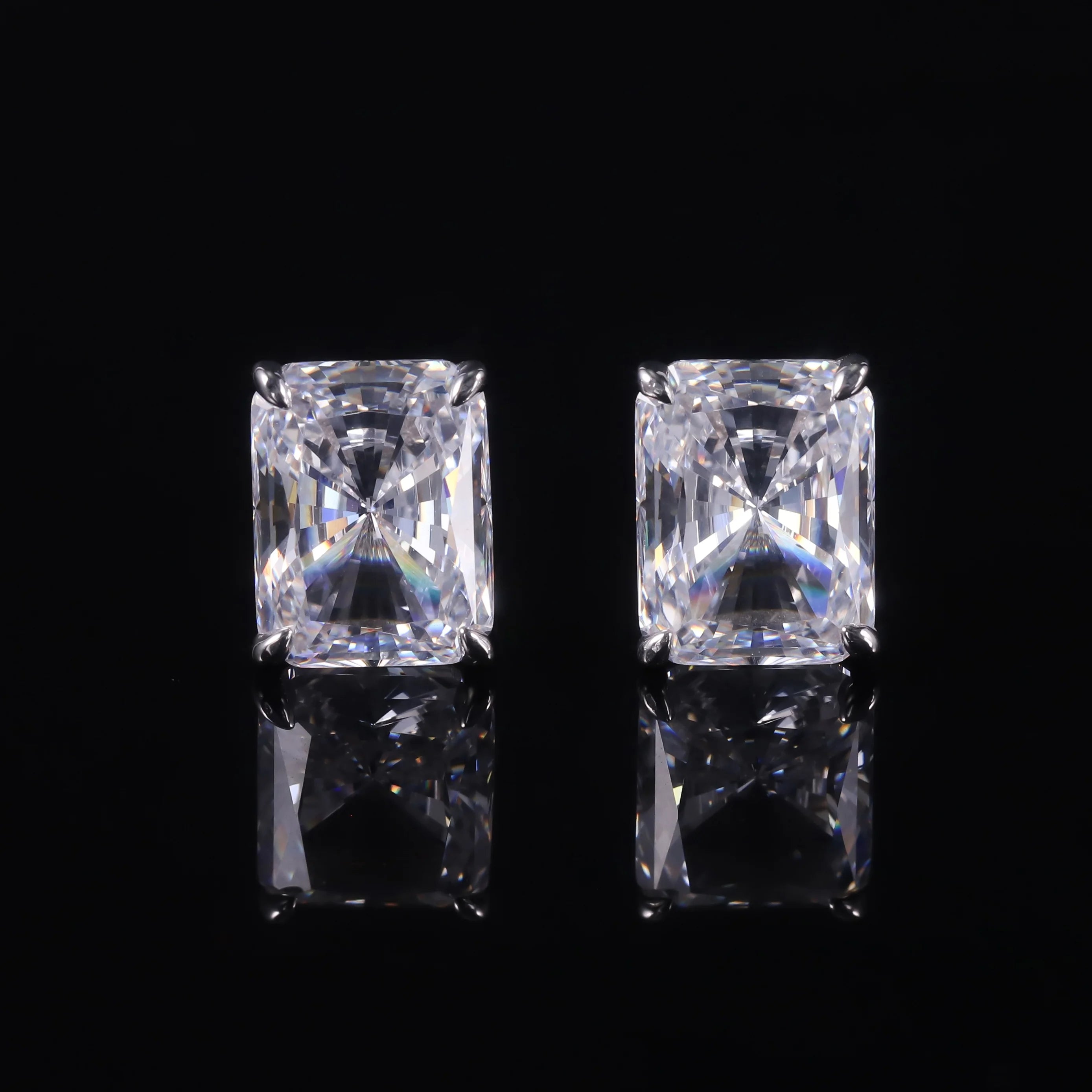 Cheap Price Premium Radiant Cut 7x9mm*2pcs 6CT Moissanite Diamond VVS D Color Per Pair Stud Earrings with GRA Certificate
