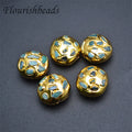 Fahion Woman Jewelry Accessories Wholesale Natural Gem Stone Gold Plated Round Blue Color Shape Stone Loose Beads