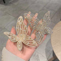 Women Hair Clips Claw Clamp Large Rhinestone Butterfly Pearl Metal Elegant Hairpin Hair Accessories