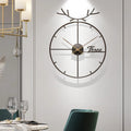 45x55 S Modern Simple Home Decor Wall Clock Luxury Quartz Deer Head Shape Wrought Iron Metallic Silence-Simple Modern Home Decor