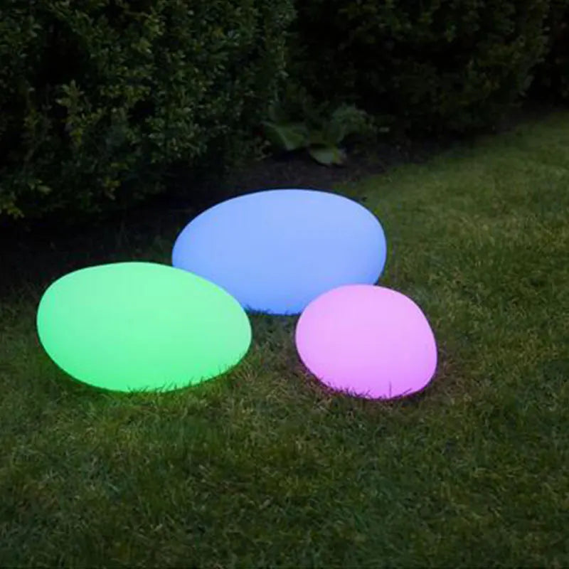 Hot Sale White Path Lawn Remote Control Glow Lamp Cobblestone Solar Led Light Indoor Stone Decorative