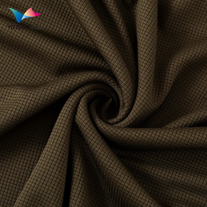 Textile 160 Gsm Jacquard Ribbed Fabric Polyester Fabric 90% Polyester 9% Viscose 1% Spandex Fabric for Sportswear