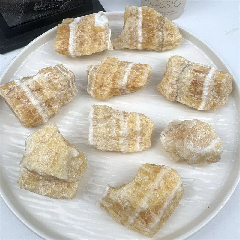 Wholesale Natural Healing Crystal Rough Specimen Yellow Calcite Raw Stone for Decoration