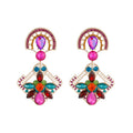 Fashion Diamond Square Drop Earrings Color Rhinestone Crystal Flower Geometric Earrings Jewelry
