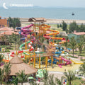 Water park fun entertainment equipment that makes people happy double raft slide