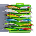 New Arrival Printed Lure Kit 12pcs Set Sinking Water Minnow Lures for Bass Shark Marlin & Carp with Double Lure Box