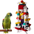 Medium to Large Parrots Eco-Friendly Christmas Bird Chew Toys Colorful Wooden Rope Cage Accessories Factory Wholesale Pets