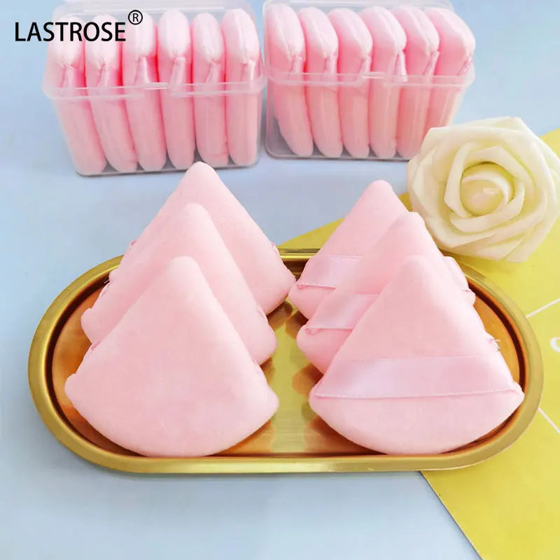 New Triangle Makeup Puff Smooth Loose Powder Puff Double Sided Velvet Makeup Air Wet and Dry Use Foundation Powder Pull