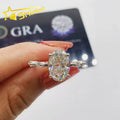 Wholesale Factory 925 Sterling Silver Fine Jewelry Custom D VVS1 Moissanite Wedding Engagement Rings for Women