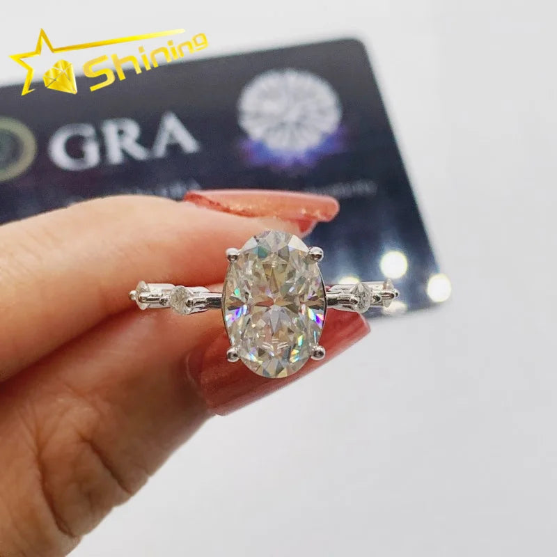 Wholesale Factory 925 Sterling Silver Fine Jewelry Custom D VVS1 Moissanite Wedding Engagement Rings for Women