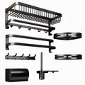 Modern Design Aluminum Folding Towel Rack Bathroom Hardware Set Spacesaving Storage Bathroom Accessory Set