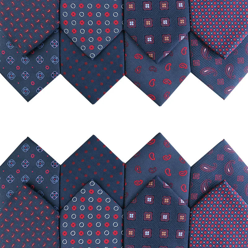 Handmade Luxury Mens Tie Dark Blue Paisley Dots Neckties for Business Mens Shirt Collar Tie Wedding Party Slim Gravatas for Gift