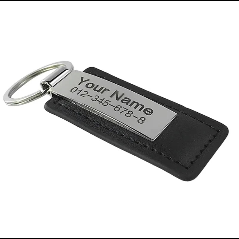 Leather Keychain Wholesale Blank Bulk Pu Embossed Luxury Leather Keychain With Logo Custom Logo Sublimation Leather Keychain