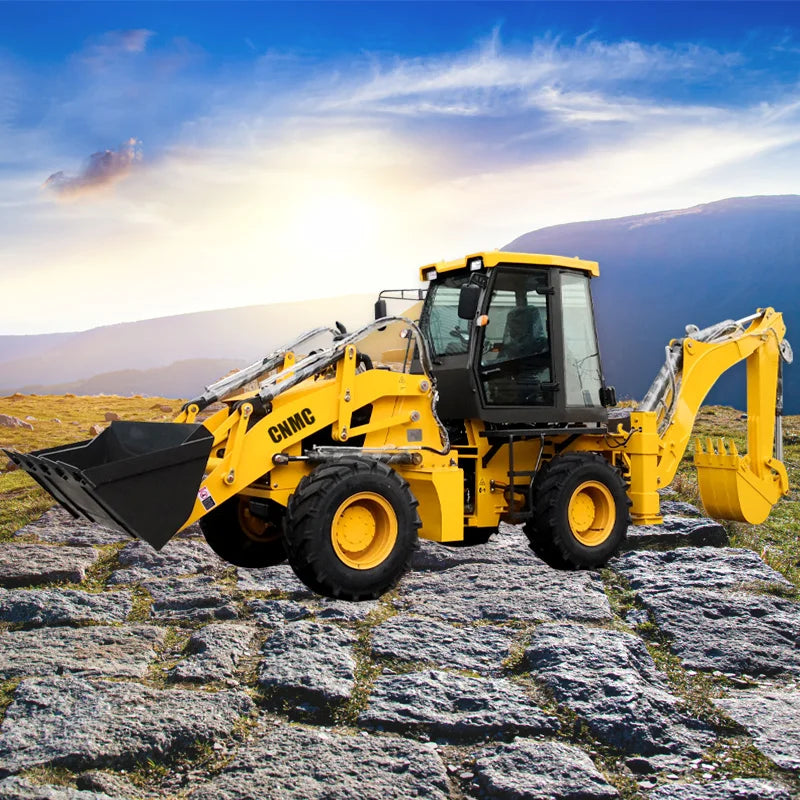 Versatile Backhoe Loader with Powerful Engine for Construction and Excavation Work