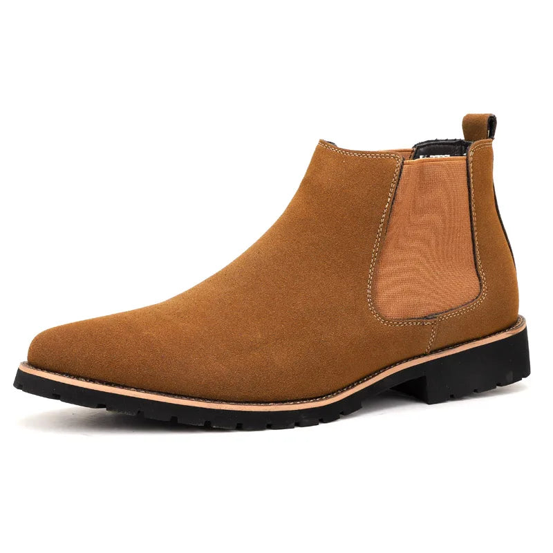 Wholesale Men's Chelsea Boots Casual Business Shoes in Big Sizes for Autumn and Winter Seasons