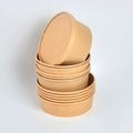 SenAng05 Disposable 750ml Kraft Paper Bowl with Lid for Salad Snack Sandwich Hamburger Sushi