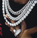 15mm Hip Hop Iced Out Bling Zircon Miami Cuban Link Chain Necklaces for Men's Fashion Jewelry 1 Set Drop Shipping