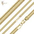 6.1mm FJ Fallon Fashion Jewelry Foxtail Link Chains Plated in 14K Gold Brass Based