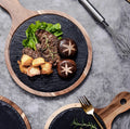 Handle Slate Wooden Dinner Plate Japanese Retro Plate Western Food Tray Nordic Creative Cuisine Steak Plate