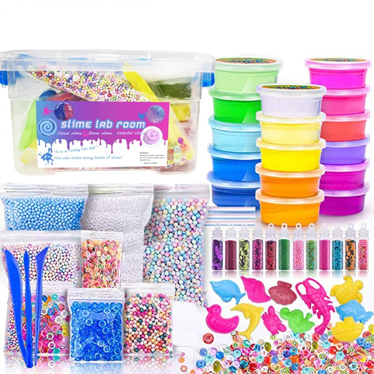 2020 Educational Slime Making Crystal Clear Colorful DIY Slime Kit