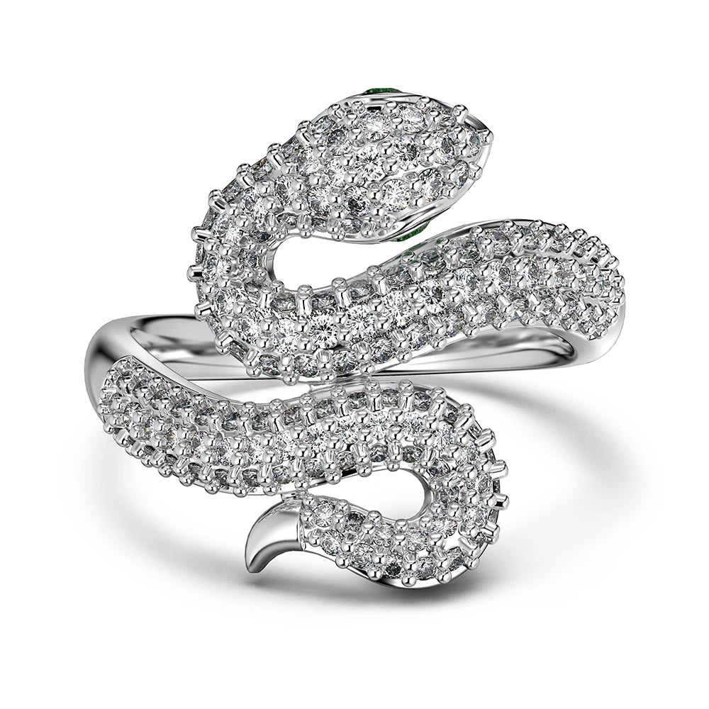 Dylam Personalized Design Fine Fashion Jewelry 925 Sterling Silver 5A Cubic Zirconia Snake Shape Women Daily Wear Rings
