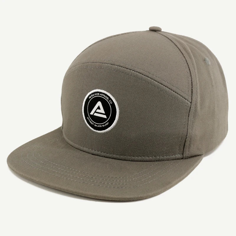 Oem Custom 6 Panel Cotton Woven Patch Flat Brim Golf Hats Snapback Cap for Men