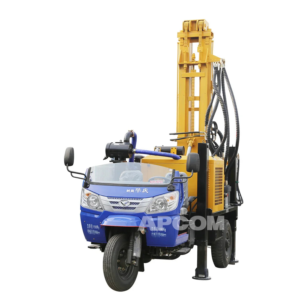 APCOM Tractor-Mounted Rotary Water Well Drilling Rig with Gearbox and Pump Diesel-Powered Max 500m Depth for Sale